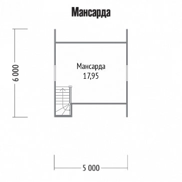 Проект классического дома с крыльцом / План мансардного этажа
