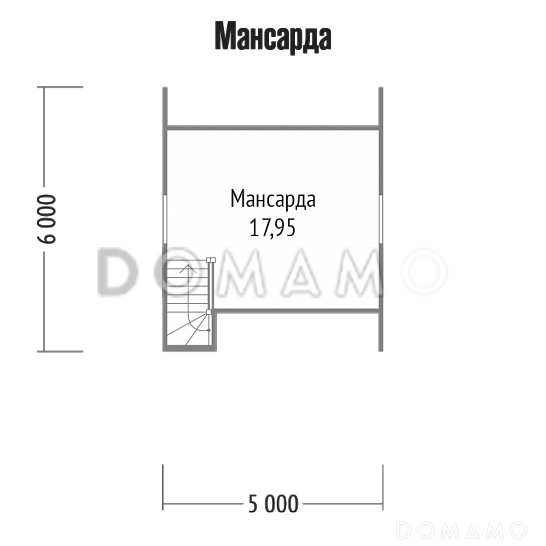 Проект классического дома с крыльцом / План мансардного этажа