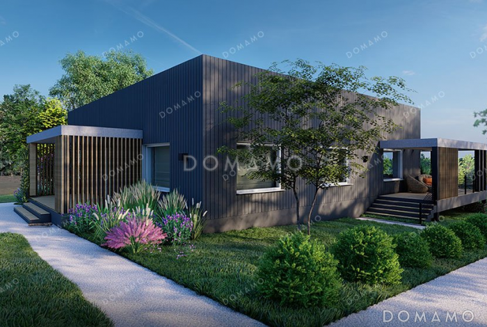 Проект одноэтажного дома с большой террасой