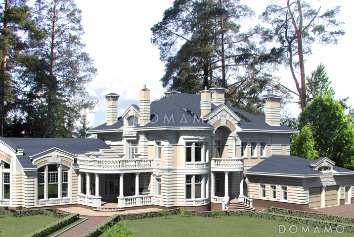 Проект кирпичного дома с бассейном