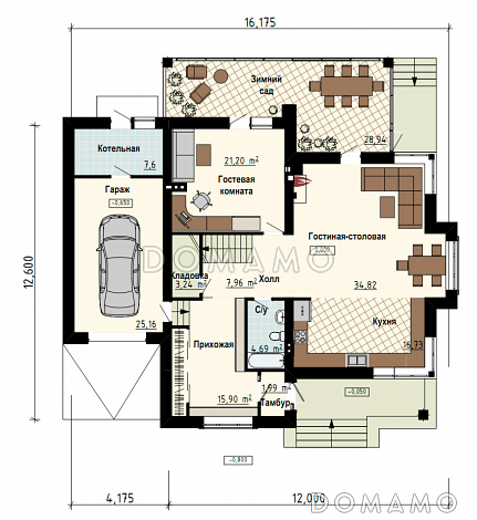 Апрель-Фреш / План 1 этажа