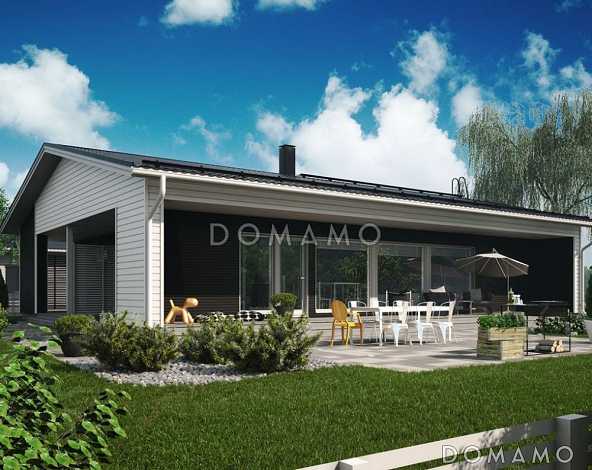 Проект современного одноэтажного каркасного дома до 150 кв.м