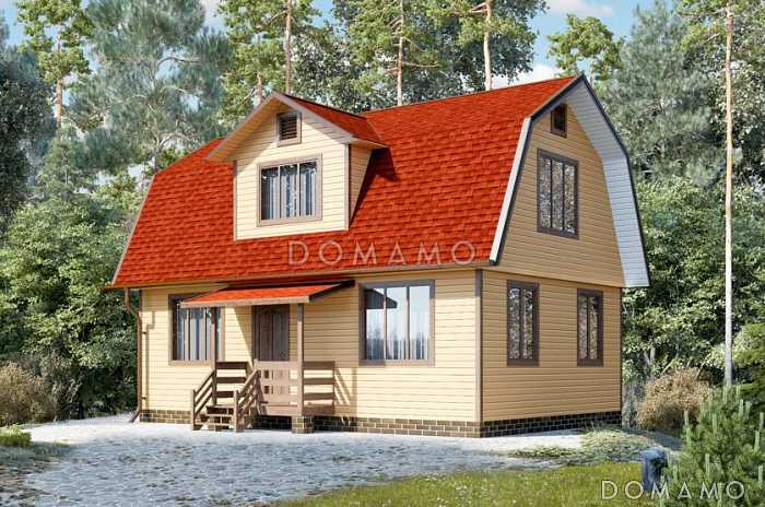 Проект каркасного дома с облицовкой деревянной вагонкой