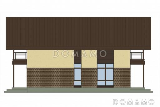 Проект кирпичного дома с 5 спальнями, сауной и 2 террасами / Фасад 4