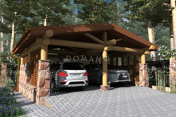Проект простого навеса для двух авто