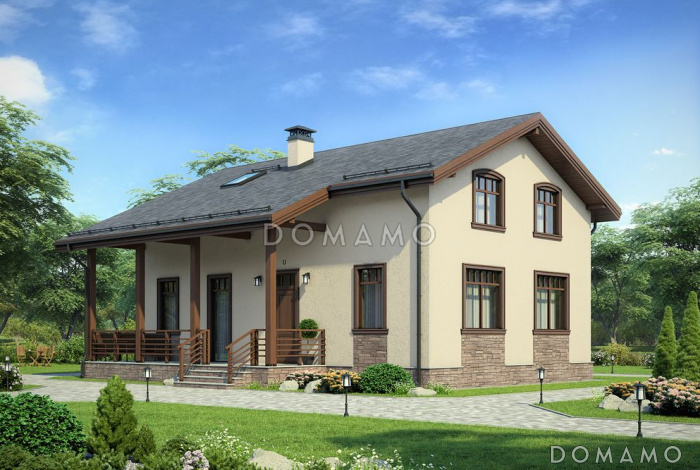 Проект газобетонного дома с открытой дневной зоной первого этажа