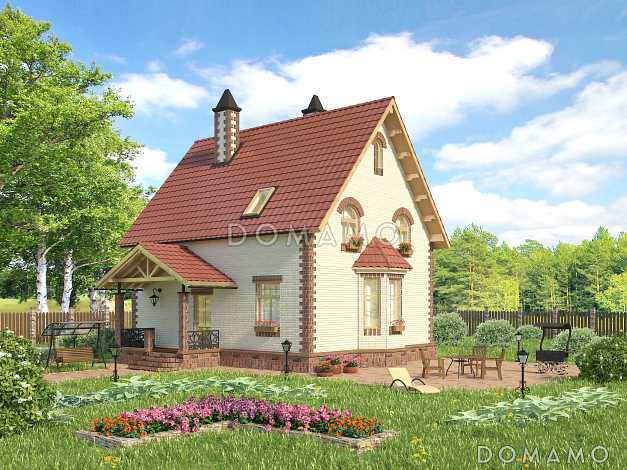 Проект практичного коттеджа из кирпича