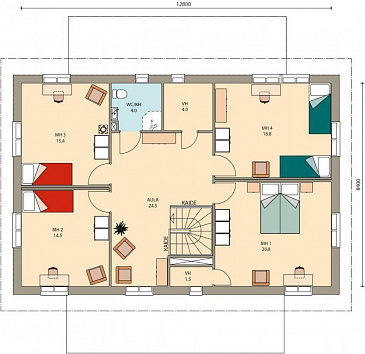 Проект двухэтажного каркасного дома до 250 м.кв. / План 2 этажа