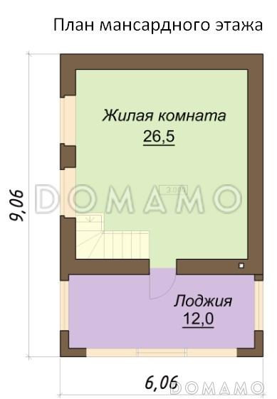 Проект компактного двухэтажного дома / План 2 этажа
