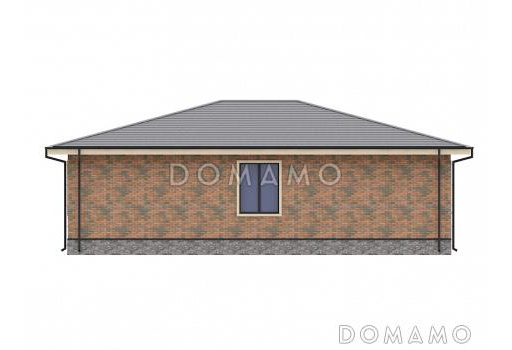 Проект дома из газобетона с кирпичной отделкой / Фасад 3