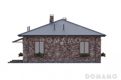 Проект одноэтажного дома с 3 спальнями и открытой террасой / Фасад 4