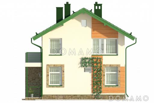 Проект небольшого двухэтажного коттеджа в польском стиле из СИП панелей / Фасад 4