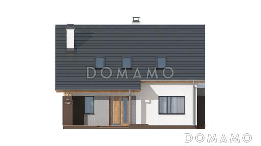 Проект классического мансардного дома из кирпича с кабинетом и большим техническим помещением / Фасад 1