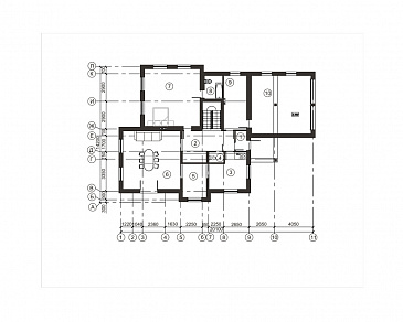 Проект дома с большим каминным залом / План 1 этажа