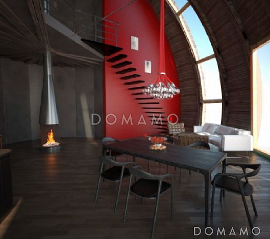 Проект круглого в плане дома с большими спальными комнатами