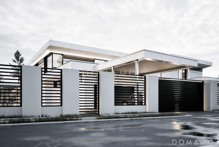 Проект дома с 4 спальнями, гаражом на 4 машины и мастерской