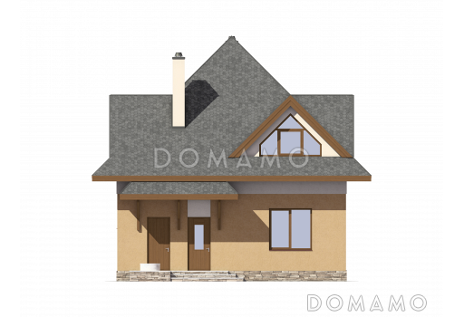 Проект дома из газобетона с гостевой комнатой / Фасад 1