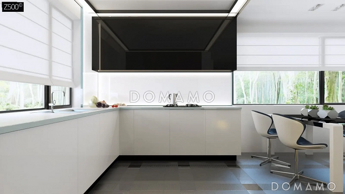 Проект компактного дома из газобетона с 3 спальнями, просторной гостиной и открытой террасой