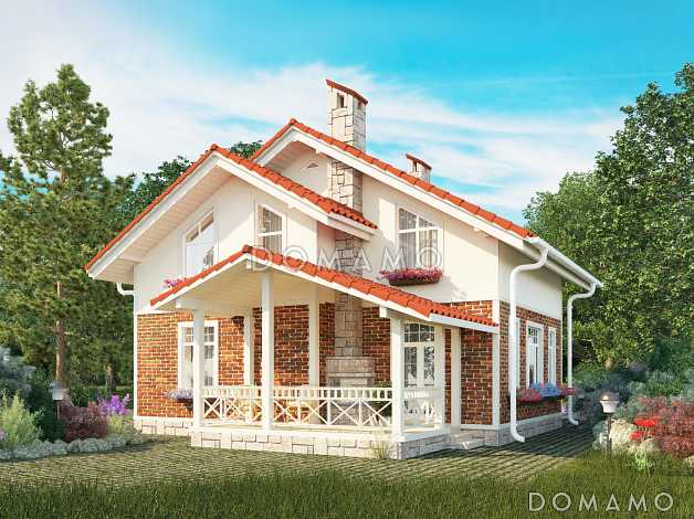 Проект коттеджа с эргономичной планировкой и террасой с барбекю