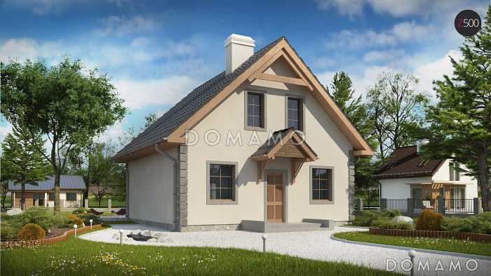 Проект загородного дома из газобетона с тремя спальнями на мансардном этаже