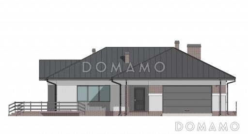 Проект дома из газобетона с двухместным гаражом и двумя террасами / Фасад 3