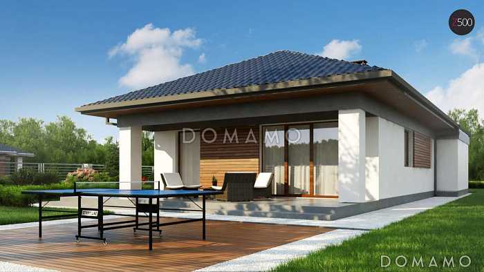 Проект комфортного одноэтажного дома из кирпича с тремя спальнями