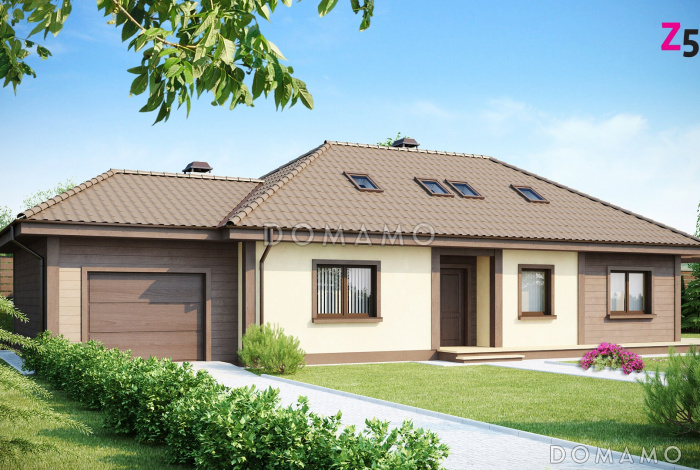 Проект просторного мансардного дома из кирпича со спальней на первом этаже и с двумя на втором