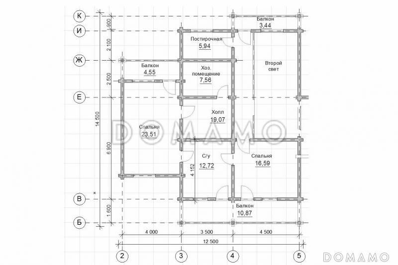 Проект большого двухэтажного дома, с красивым внешним видом / План 2 этажа