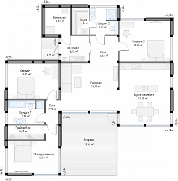 SCANDI 147 / План 1 этажа