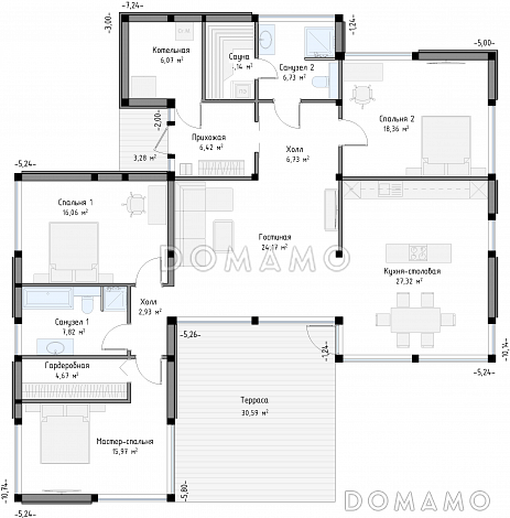 SCANDI 147 / План 1 этажа