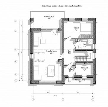 Дом за 100 дней , 2 этажа  / План 1 этажа