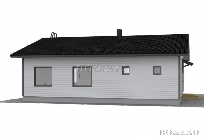 Проект современного каркасного дома с двускатной крышей