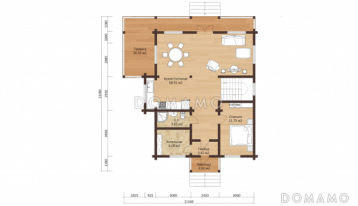 БЕРГЕН 220 / План 1 этажа