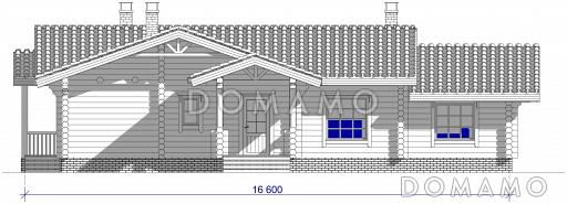 Проект бани c гостевой комнатой и котельной / Фасад 1