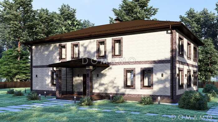 Проект эргономичного дуплекса с 8 спальнями на две семьи S-318