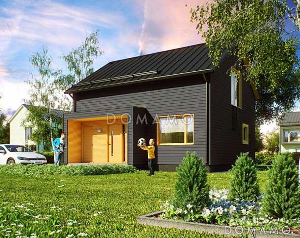 Проект каркасного дома с мансардой