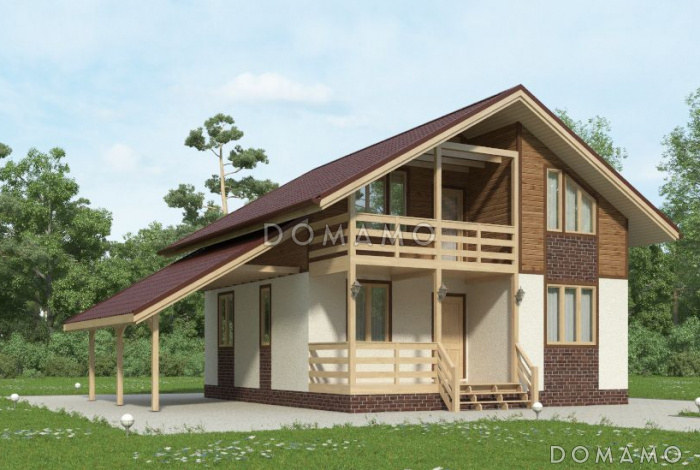 Проект каркасного дома с спальней на первом этаже