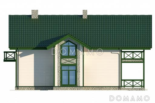 Проект современного загородного двухэтажного дома с сауной / Фасад 2