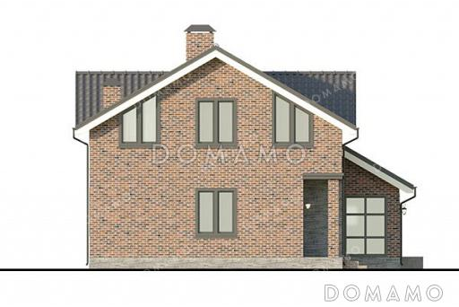 Проект загородного дома с 3 спальнями, изолированной кухней, гаражом на 2 машины и мастерской / Фасад 3