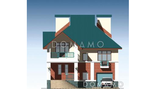 Проект дома из кирпича с сауной / Фасад 1