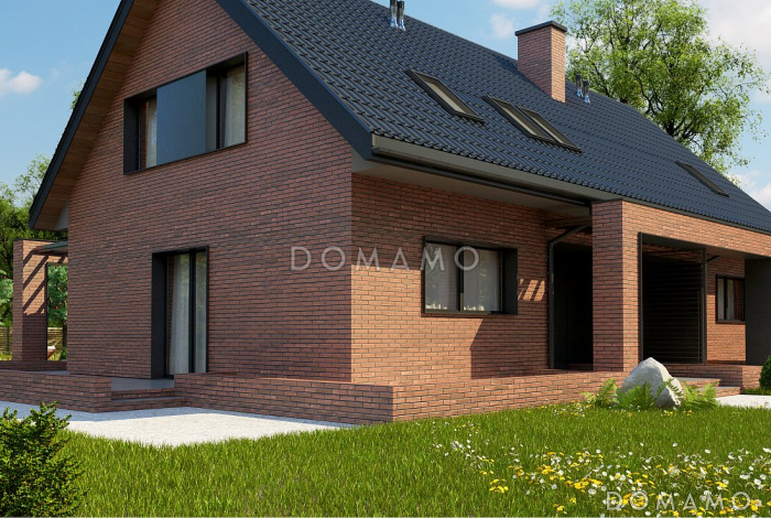 Проект комфортного мансардного дома из газобетона для двух семей