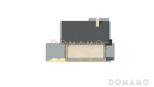 Проект одноэтажного дома из кирпича с тремя спальнями на мансардном этаже / Фасад 4