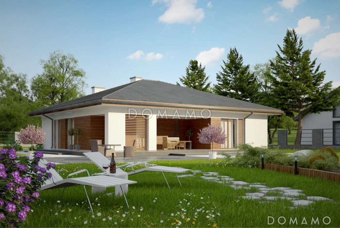 Проект одноэтажного дома из газобетона с тремя спальнями и кабинетом