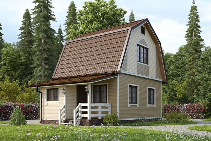 Проект компактного дома 5х6 из клееного бруса