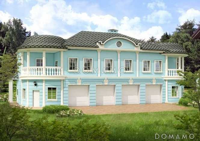 Проект гаража в классическом стиле для четырех автомобилей