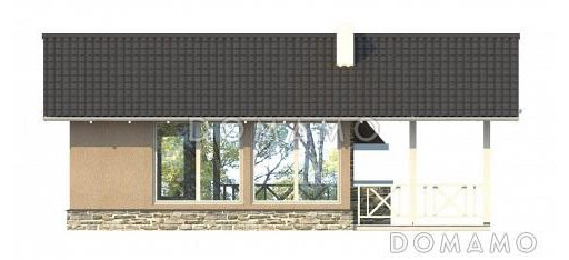 Проект беседки с комнатой отдыха и санузлом / Фасад 4