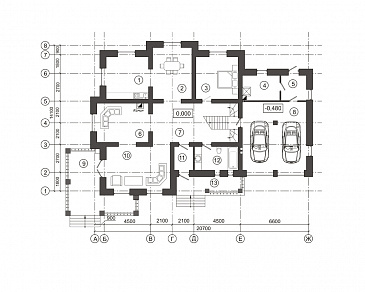 Проект загородного дома с лепниной на фасаде / План 1 этажа