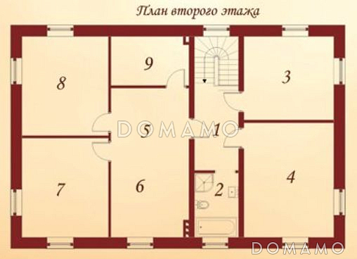 Проект гаража для трех автомобилей с жилыми комнатами на втором этаже / План 2 этажа