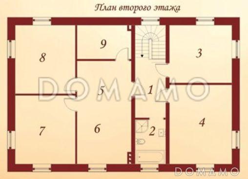 Проект гаража для трех автомобилей с жилыми комнатами на втором этаже / План 2 этажа