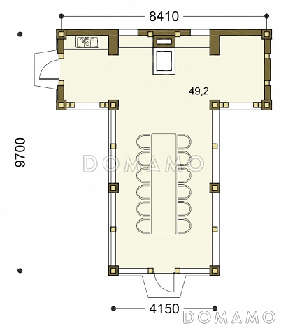Проект беседки c мангалом / План 1 этажа